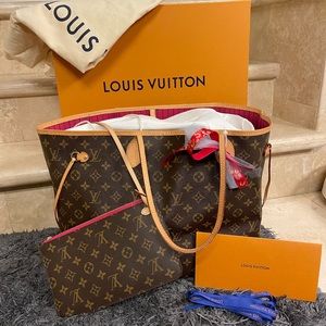 Louis Vuitton Neverfull GM peony with wristlet and original receipt